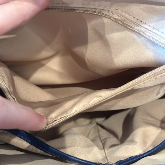 Nine West Blue Striped Floral Large Purse Tote Bag - Picture 5 of 8